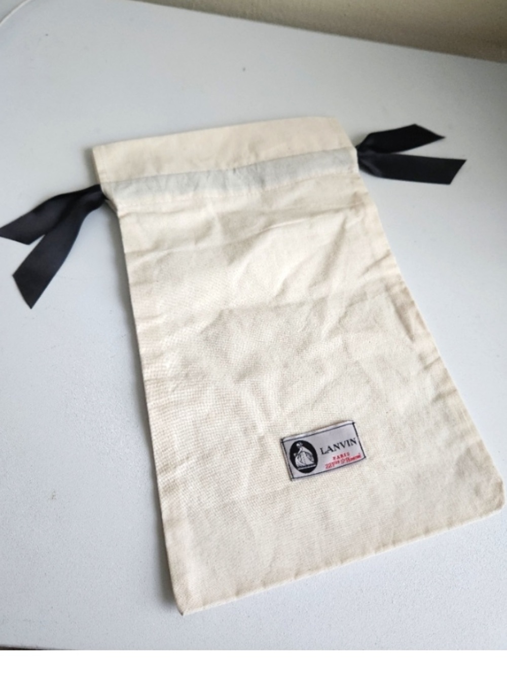Lanvin Black Satin dust cloth  Cream Canvas UNISEX 13/7